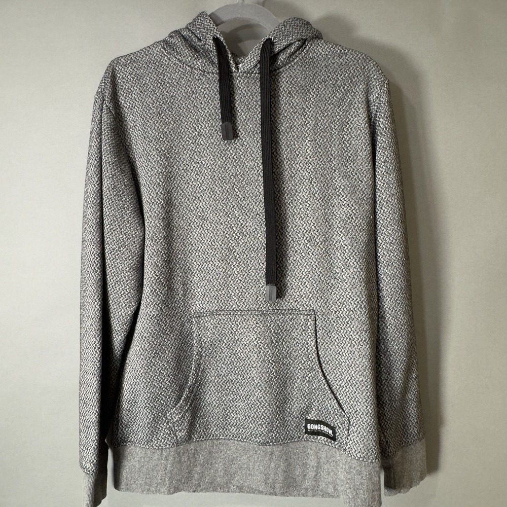 GONGSHOW Hoodie Mens XL Gray Hockey Pullover French Terry Lace Kangaroo Pocket
